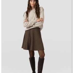 Houndstooth black and tan A-Line Skirt- like new